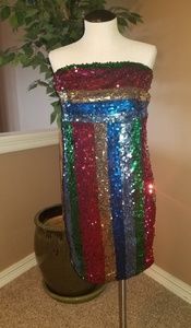 Colorful Sequenced Mini Dress